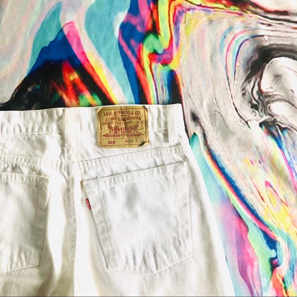 Vintage Levi’s 505 White High Waist Mom Jeans 29